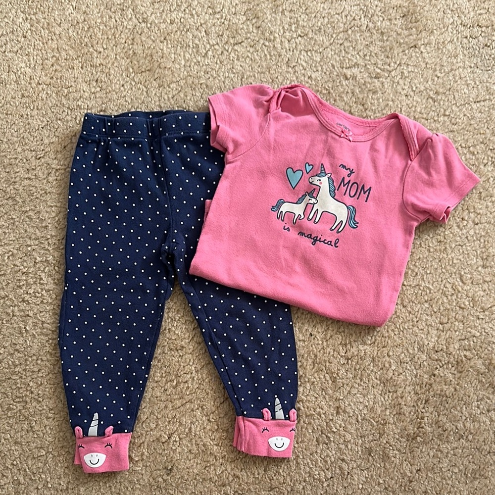 Pink and Navy Unicorn Kids Set